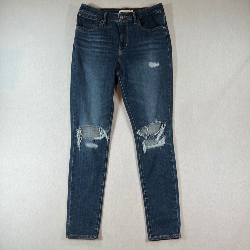 Levis 721 Jeans Women 31 High Rise Skinny Distressed Dark Wash Stretch 29" Ins